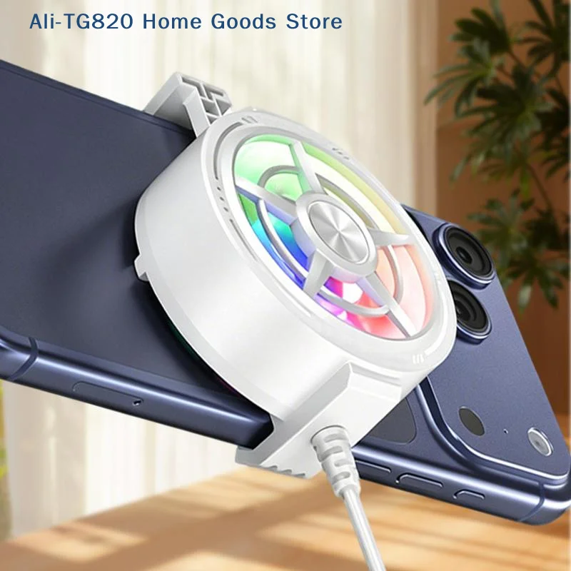 [TG820]Clip On Phone Cooler Fan Rgb Light Usb Powered Mobile Phone Radiator Fast Heat Dissipation For Gaming Live Streaming