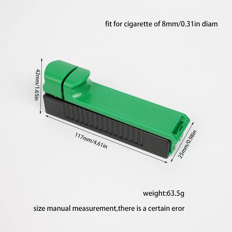 Plastic Tube Cigarette Filling Roller Maker, 8mm Manual Cigarette Tobacco Rolling Machine, Smoke Injector, Smoking Accessories,