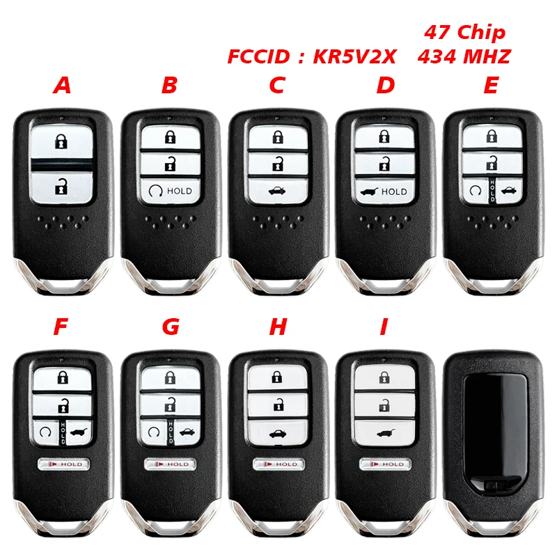 

CN003136 Aftermarket for Honda Pilot CR-V Civic City Jazz Grace Fit Smart Remote Control Car Key 433MHz FCC ID KR5V2X No Logo