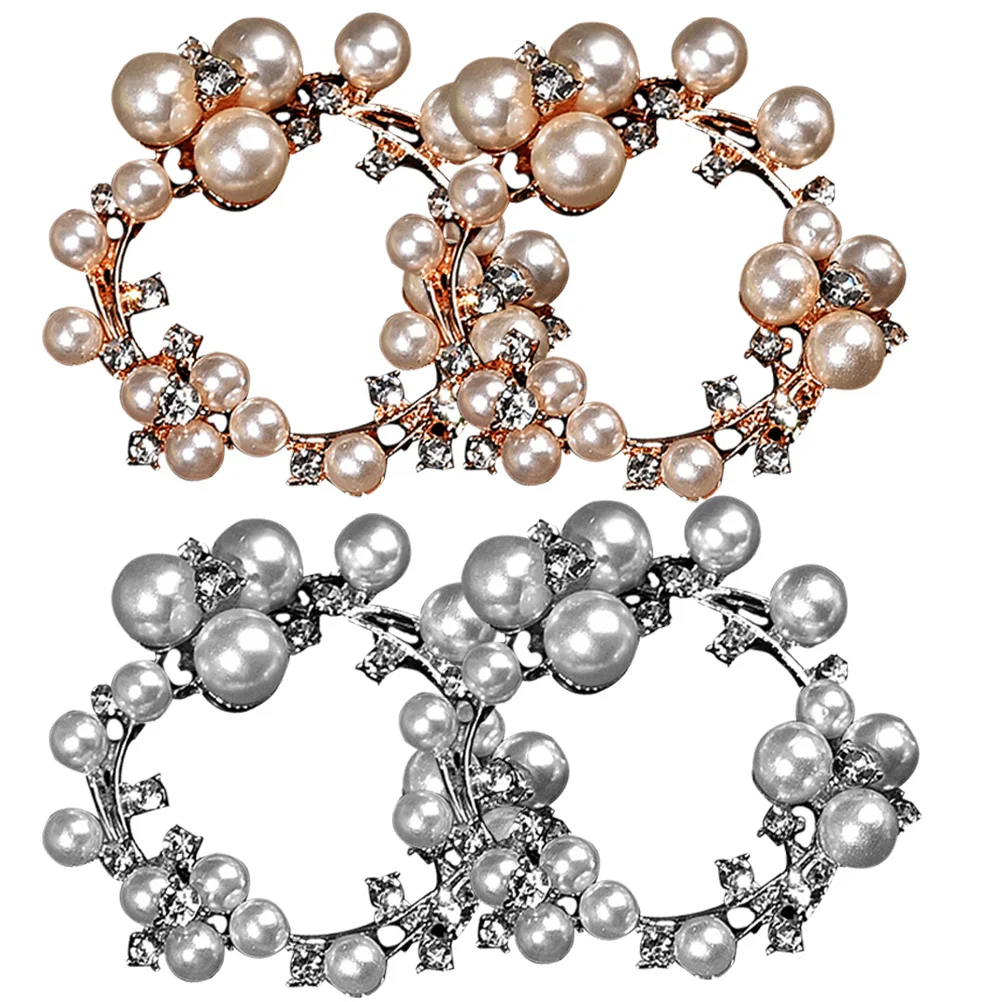 

2Pairs Pearl Shoe Clips for Pumps Rhinestone Buckle Shoe Embellishments Clip Stylish Comfortable Fit for Office