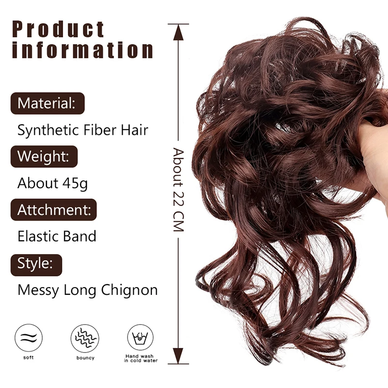 TALANG Synthetic Curly Donut Chignon With Elastic Band Scrunchies Messy Hair Bun Updo Hairpieces Extensions for Women