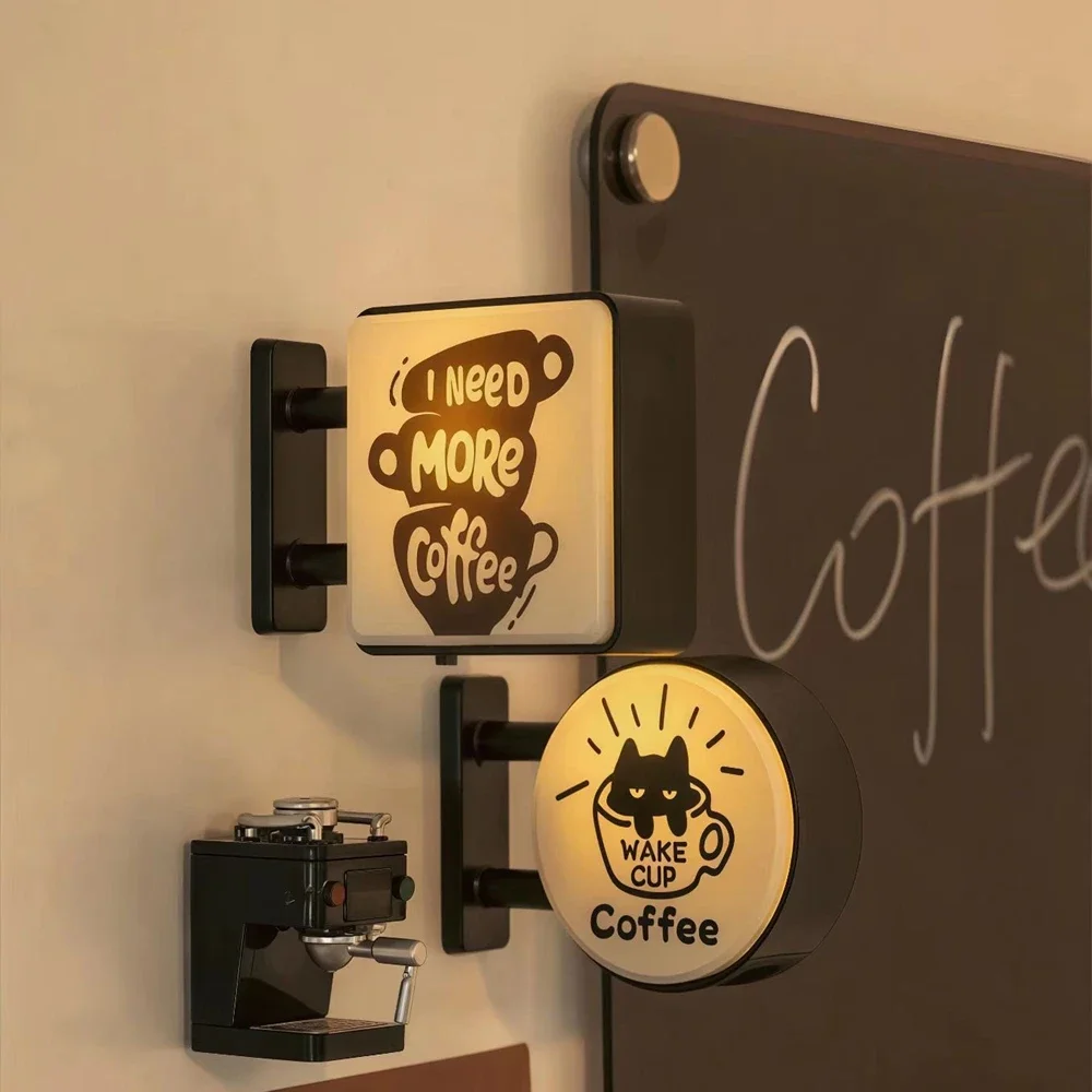 Mini Caixa de Luz Magnética para Geladeira, Lembrança Turística Criativa Japonesa de Café, Caixa de Luz Luminosa Magnética, Presente de Decoração para Casa
