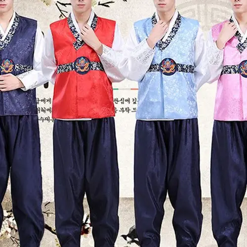 남성 한국 전통 의상, 민속 무용 의상, 궁전 공연 의상, 다색 정통 소수민족 한복 