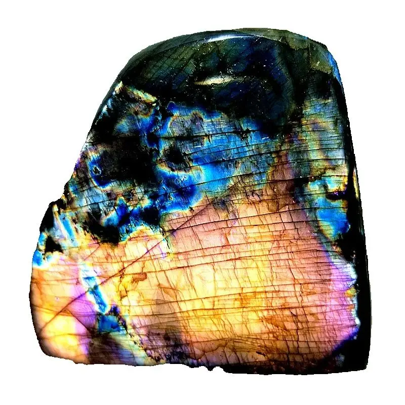 Natural Crystal Purple Blue Yellow Colors Labradorite Stones Freeform Witchcraft Meditation Energy Feng Shui Exorcise Room Decor