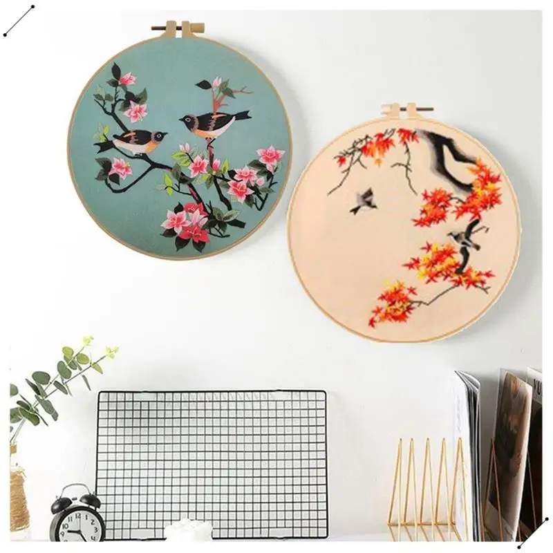 3 Sets DIY Embroidery Set For Beginners Adults , Includes Holiday Cat, Hoop, Color Threads, Tools, Durable Fine Workmanship