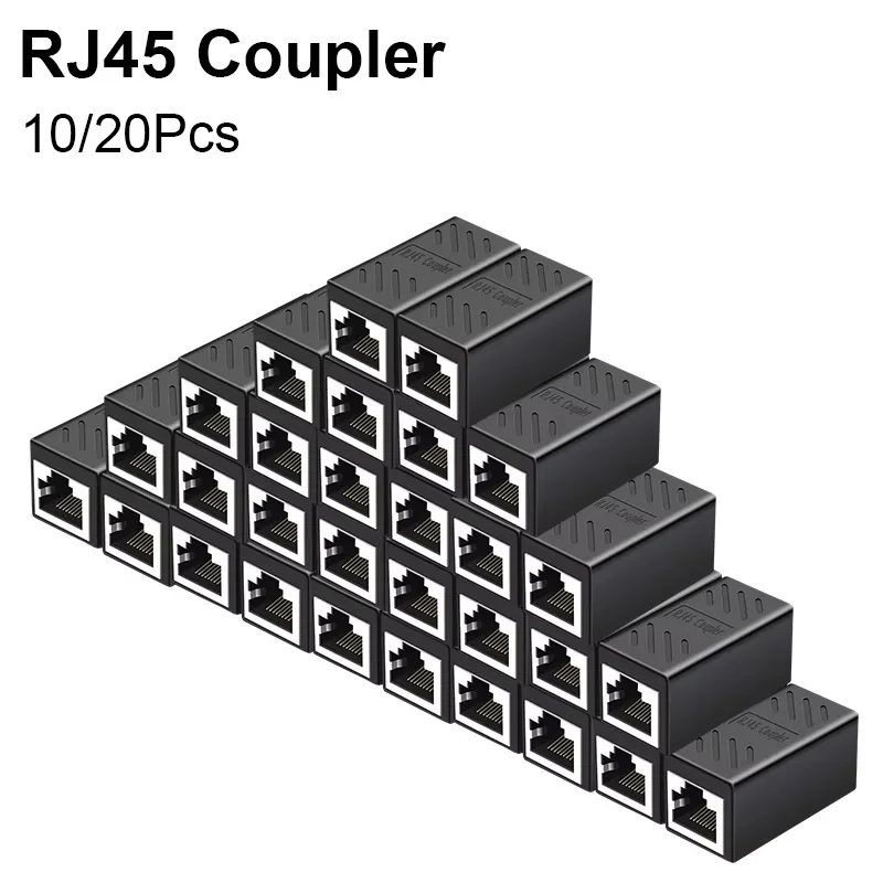 1/5/10/20PCS RJ45 Adapter Cat7 Cat6 Cat5 Ethernet Cable Extender Coupler Female to Female Extender Connector For Network Cable