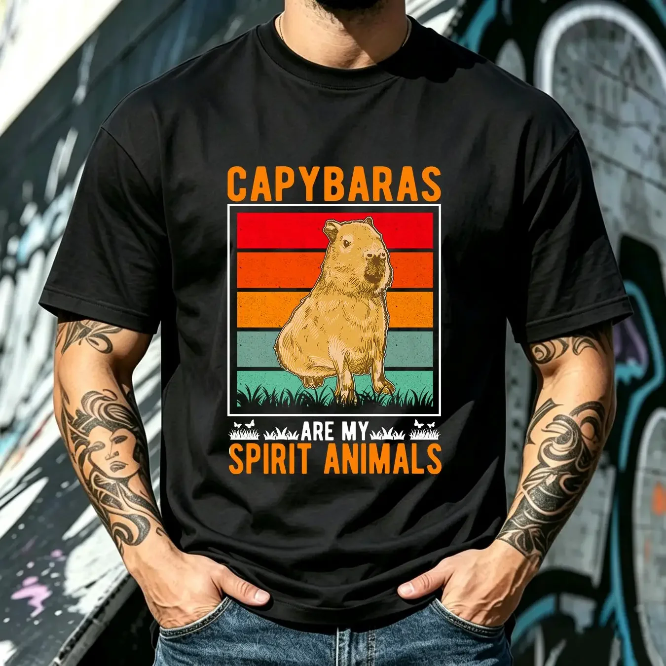washed T Shirt Capybara Spirit Animal Rodent Capibara Baseball cap Snapback Caps Knitted Hat vintage Washed homme Slightly