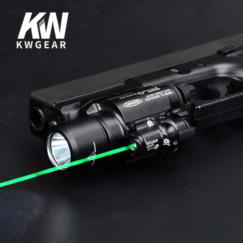 

Surefir X400 Tactical Airsoft Hanging Weapon Light 600lumens LED Pistol Flashlight With Green Red Laser indicator X300