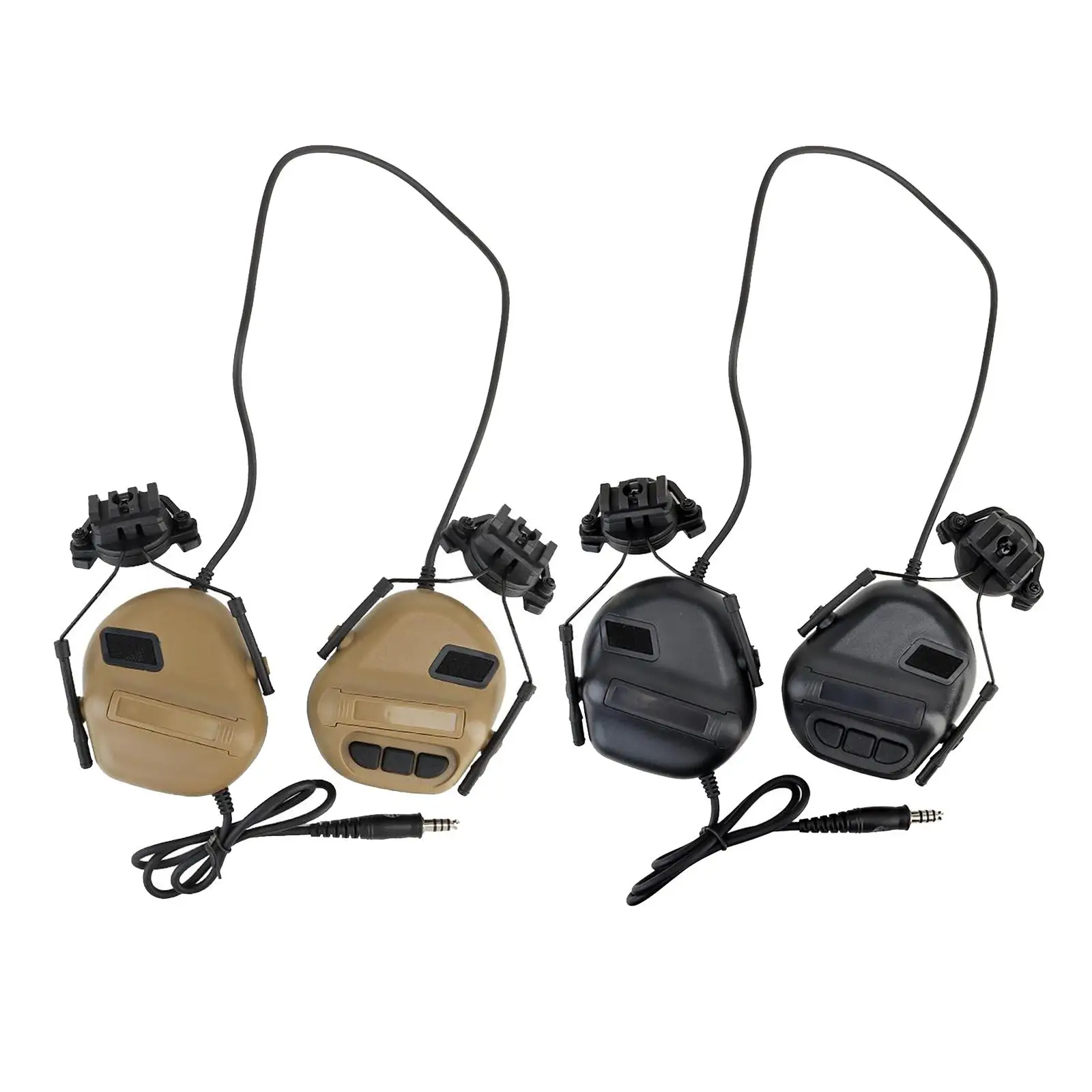 

Headset w/ Microphone Waterproof Headphones,no Noise Reduction fit 19-21mm Helmet Guide Rail,Hunting Shooting Earpieces