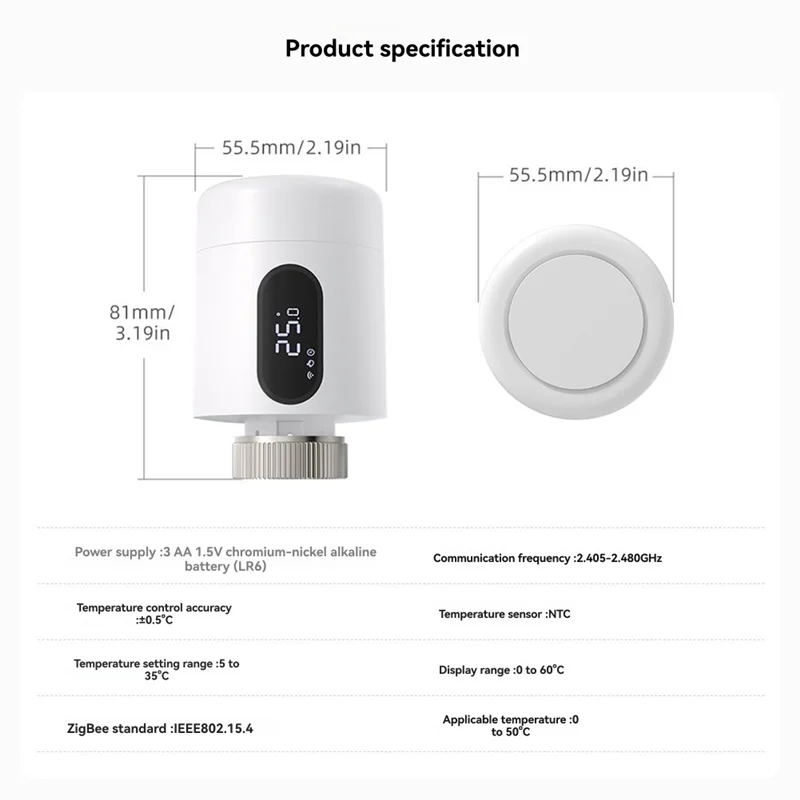 

【Последнее место!】Tuya Smart Zigbee 3.0 Термостат радиатора Термостатический клапан радиатора TRV Программируемый регулятор температуры с гак