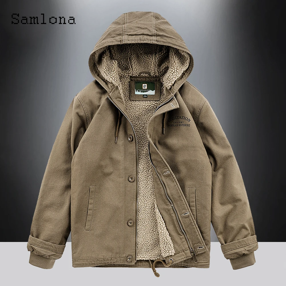 2023 Winter Velvet Jackets Men Fashion Hoodie Coats Plus Size Mens Casual retro Zipper Pocket Jacket Homme Basic Tops Outerwear