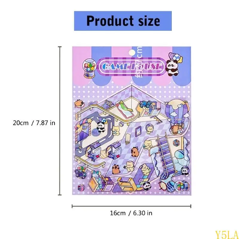 Y5LA Miniature Simulate Scène cabine Autocollant pour décoration du journal du scrapbooking