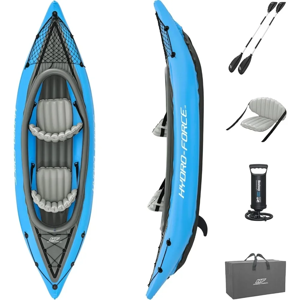 Inflatable Kayak Set | Includes Seat, Paddle, Hand Pump, Storage Carry Bag | Great for Adults, Kids and Families