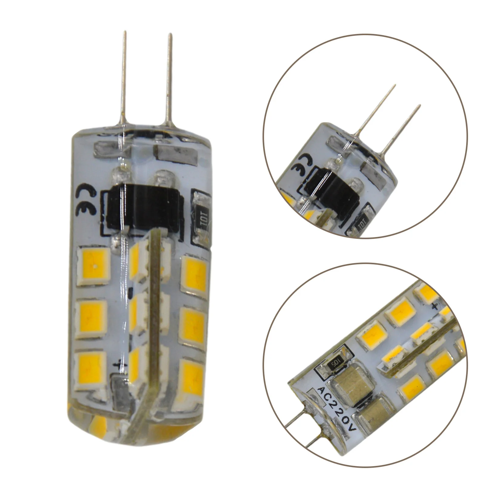 

10Pcs G4 220V 2.5W 180lm 3000-3500k Warm White LED Bulbs No Uv Infrared Radiation Easy Install G4 LED Bulb 220V