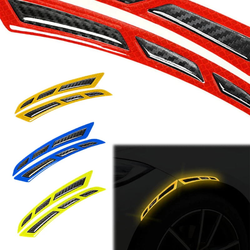 2PC 22CM Flexible PVC Car Fender Flares Arch Wheel Eyebrow Guard Kit Carbon Fiber Mud Flaps Splash Guards Protector Anti-Scratch