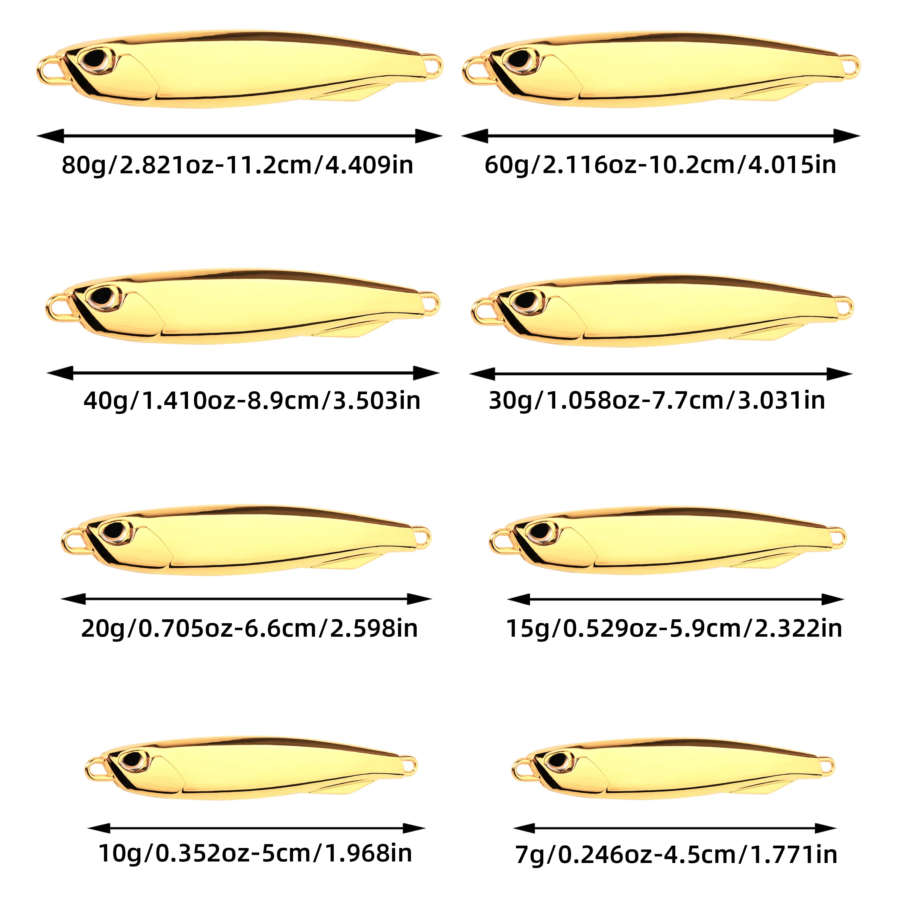 도금 은빛 금속 지그 미끼, 바다 낚시 미끼, 바닷물 농어 태클, 10 개, 7g, 10g, 15g, 20g, 30g, 40g, 60g