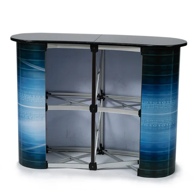 Custom Print Portable Aluminum Pop up Display Promotion Counter Reception Desk