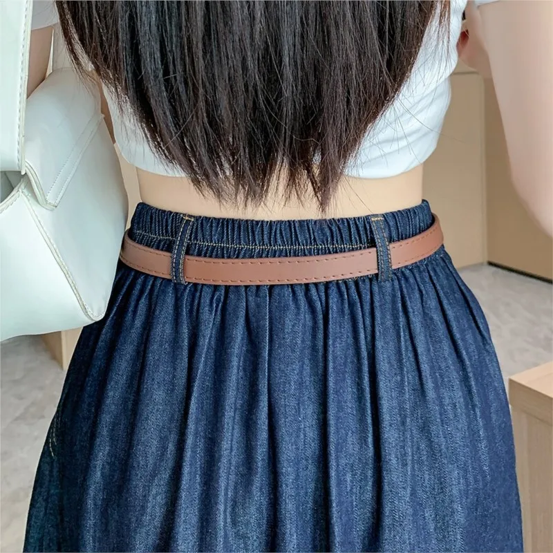 Maxi Long Skirts Women Summer Casual High Waisted Jean Skirt Ladies Splicing A-Line Ruffle Denim Skirt Plus Size 3XL NS5894