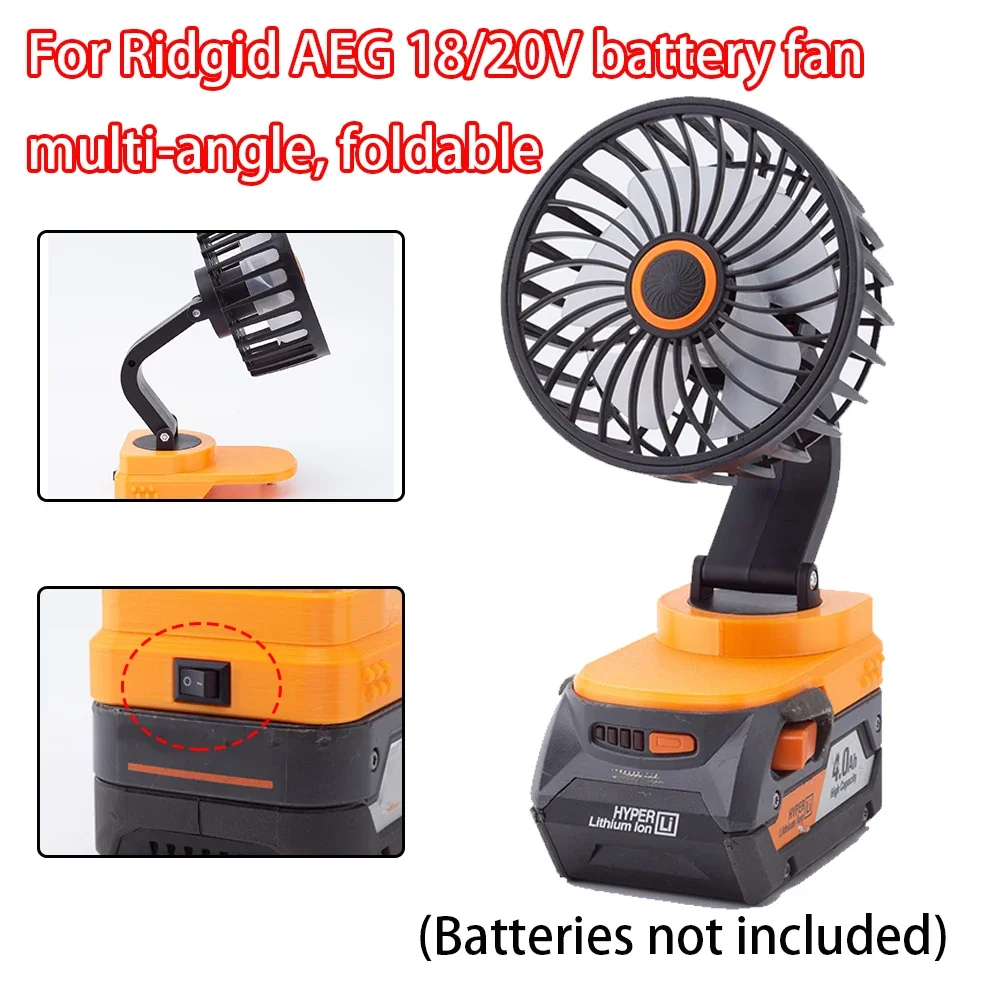 Portable Workshop Site Fan For Ridgid AEG 18V MAX Li-Ion Battery Cordless Li-Ion Bare Tool Cordless Fan(Batteries not included)