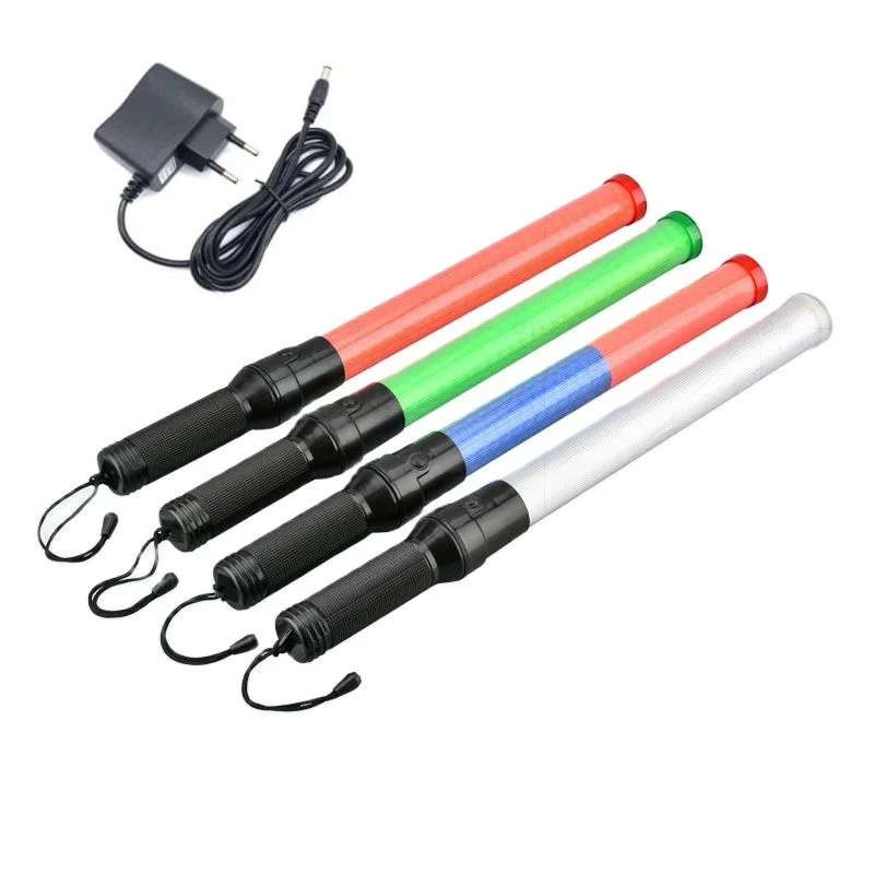 Rechargeable Warning Baton for Road Traffic, Built-in Battery, PVC Emergency Light, 54cm * 4cm