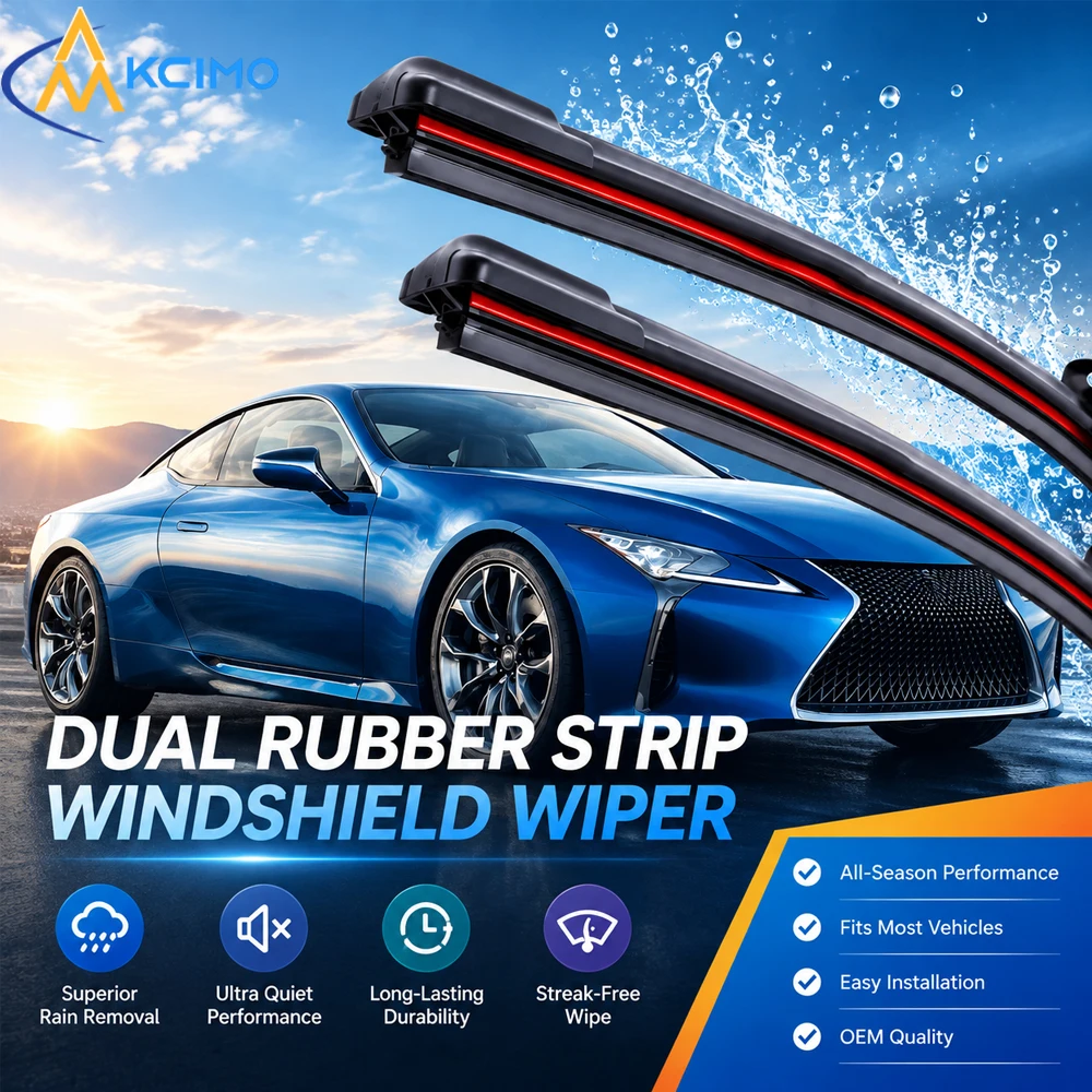 1PC High Definition J/U Hook Windshield Wiper Blade Dual Rubber Strip Bracket-Free Clearer Visibility 14-24 Inch Size Options