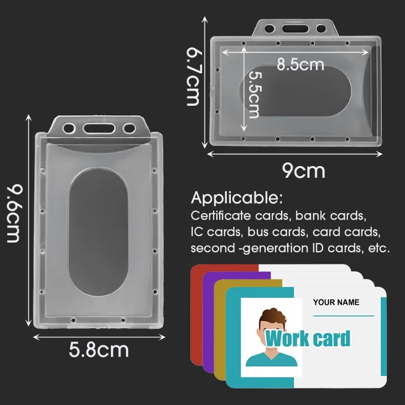 10/5/1PCS Transparent Work Card Holders Multi-use Plastic ID Card Protector Cover Case Badge Card Sleeve Office School Supplies