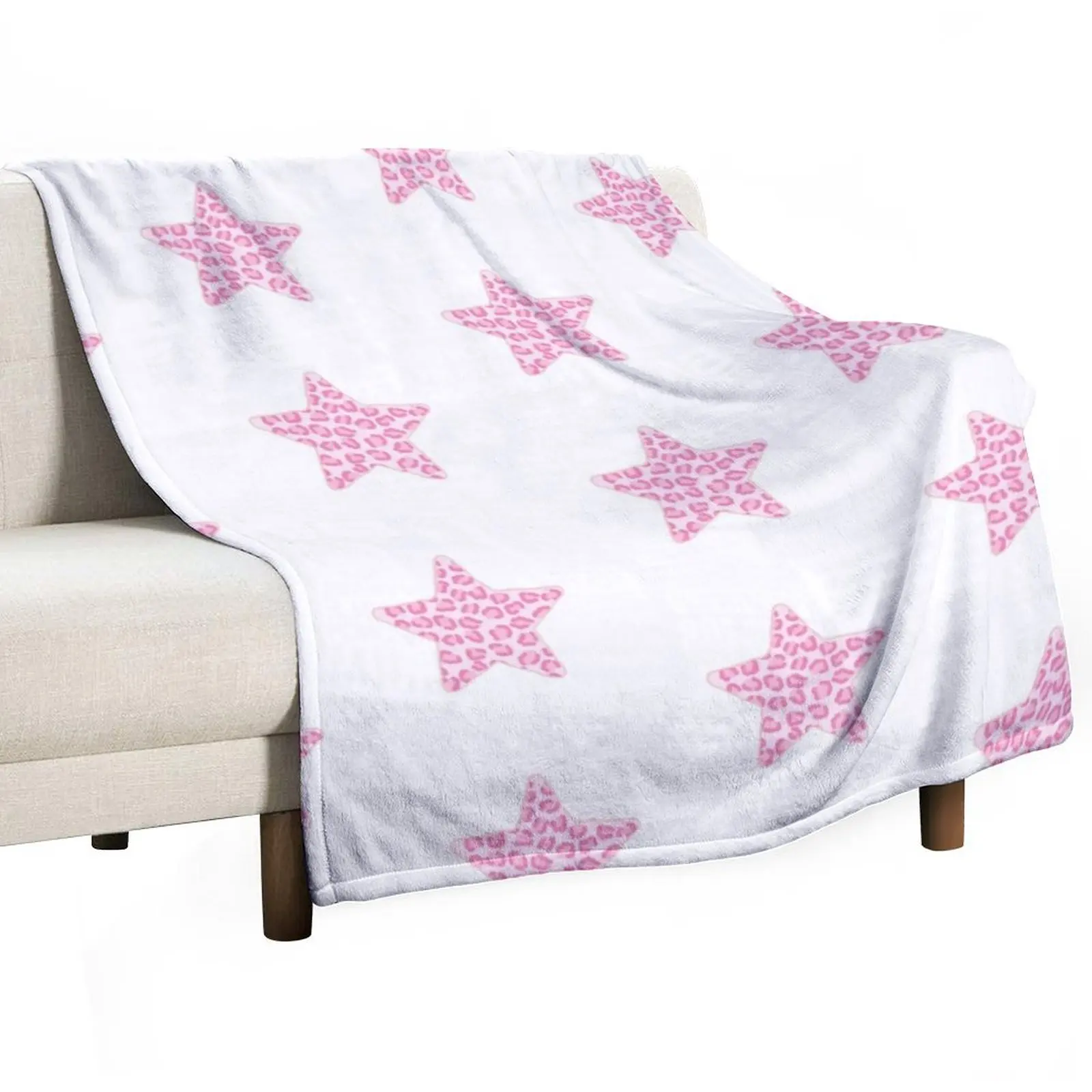 

Preppy Pink Star Throw Blanket Bed cosplay anime Single for winter Blankets