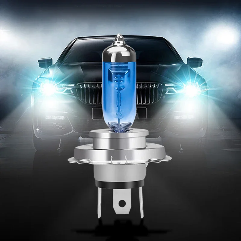 1/2pcs H4 100W 12V Super Bright White Fog Lights Halogen Bulb High Power Car Headlights Lamp Car Light Source Parking