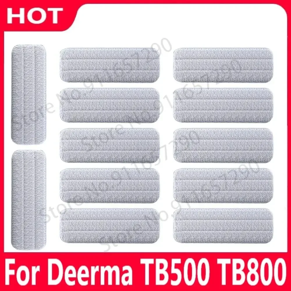 Para Mopa Deerma TB500 TB800, Mopa con Pulverizador de Agua, Cabezal de Tela de Limpieza Giratorio 360°, Accesorios de Tela de Fibra de Carbono y Madera