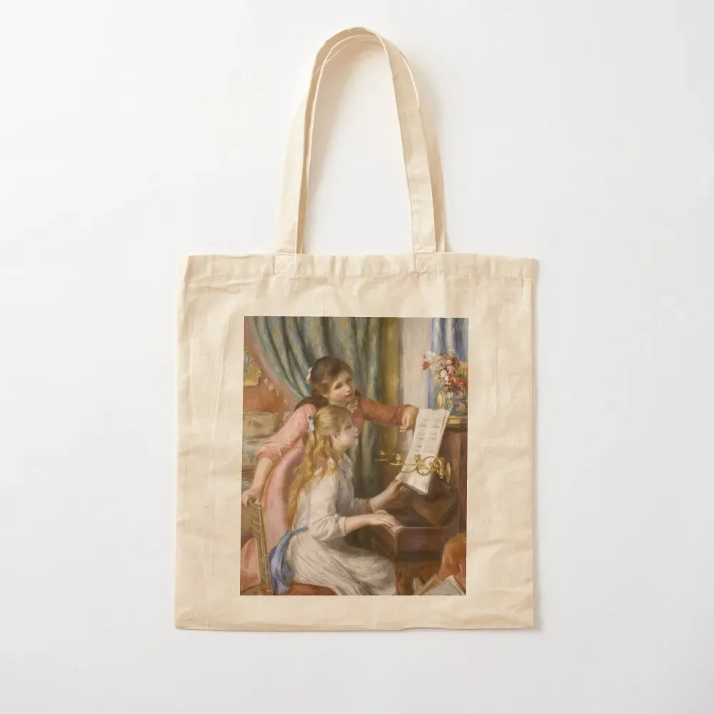 

Pierre-Auguste Renoir - Young Girls at the Piano Tote Bag tote bags aesthetic great bag Tote Bag