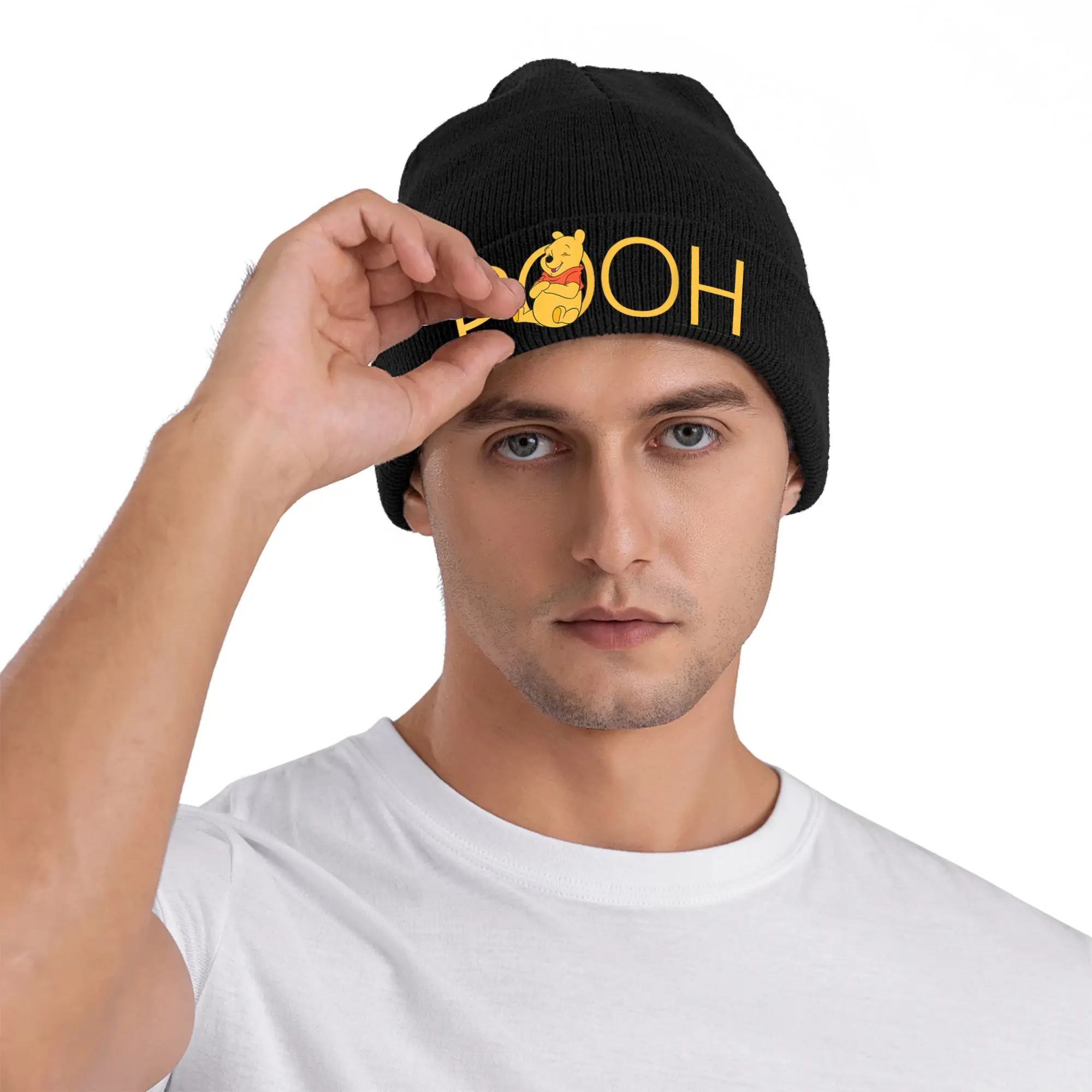 Men Women Winnie the Pooh Beanie Hats  Cool Knitting Hat Autumn Winter Kpop Caps Graphic Elastic Bonnet Hats