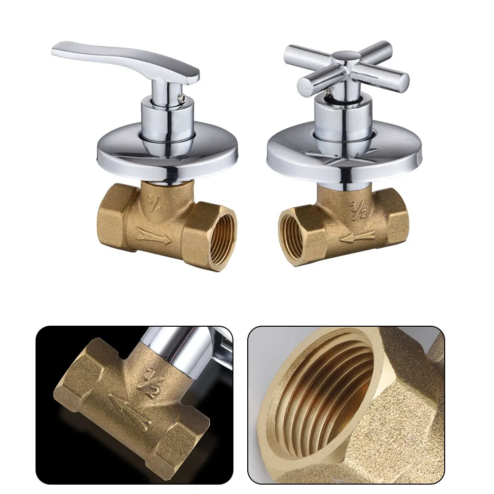 1pcs G1/2 G3/4 Solar Switch Water Valve Shower Valve Pipeline Link Brass Ceramic Spool Dark Valve Open Quickly Plumbing Fittings