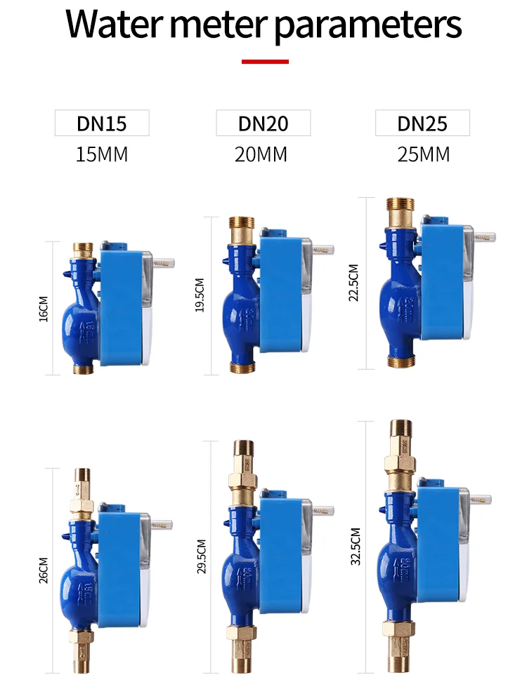 Wireless Remote Reading Nb-iot Smart Water Meter Prepaid Water Flow Meter with Brass Body Class 1 IC RF Card