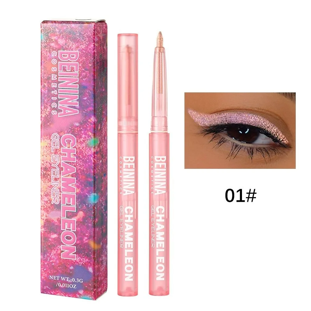 Shiny Chameleon Eyeliner Gel Pen Waterproof Long-lasting Eye Makeup Pen Easy To Apply Smudge-proof Eyeliner Daily Makeup Use