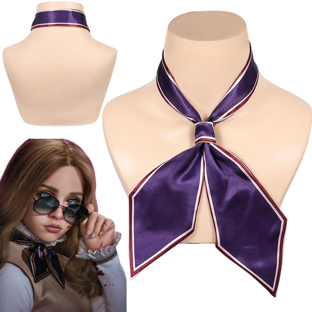 

2025 Movie M3GAN Cosplay M3GAN Bow Tie Purple Roleplay Hallowma Party Carnival Role Play Props Outfit Clothing Accessories