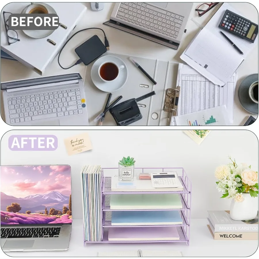 4-уровневый органайзер для бумаги с держателем для журналов для офисных настольных аксессуаров и органайзеров для рабочих мест Настольный органайзер для файлов со ст.