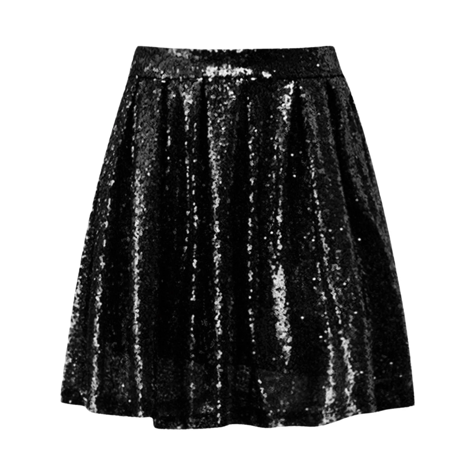 New In 2024 Spring Summer Glitter Sequin Sexy Pleated Skirt For Women Streetwear Sexy Party NightClub High Wasit Mini Skirts