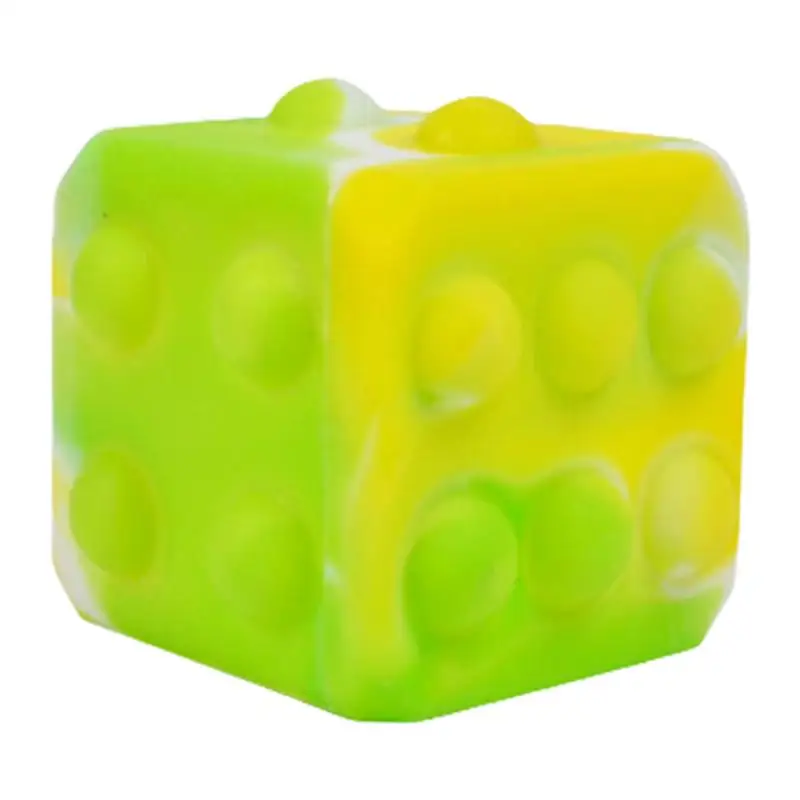 

Dice Stress Ball Pop Game Sensory Toys Silicone Pop Bubbles 3D Dice Shaped Squeeze Stress Toys Venting Toy Stress Reliever For