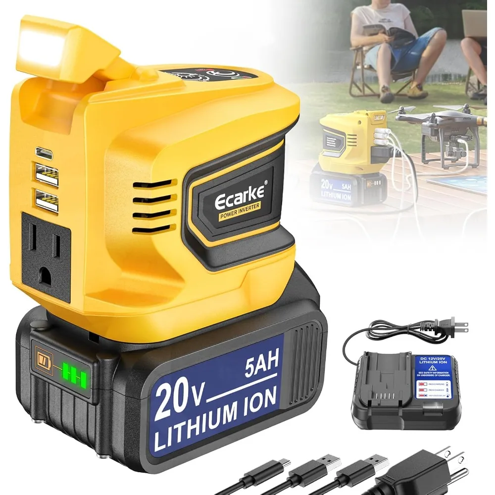 

Портативный инвертор мощностью 200 Вт с двумя портами USB для наружного источника питания