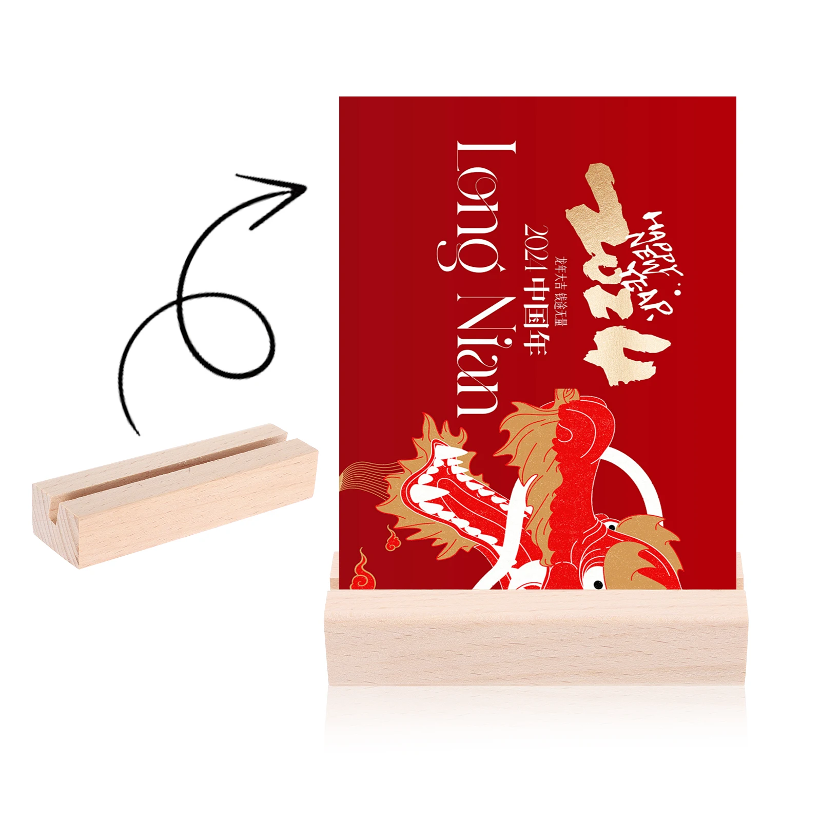 

4pcs Wooden Card Holders For Table Wooden Table Number Holder Wooden Calendar Holder Tabletop Place Card Holders Signs Base