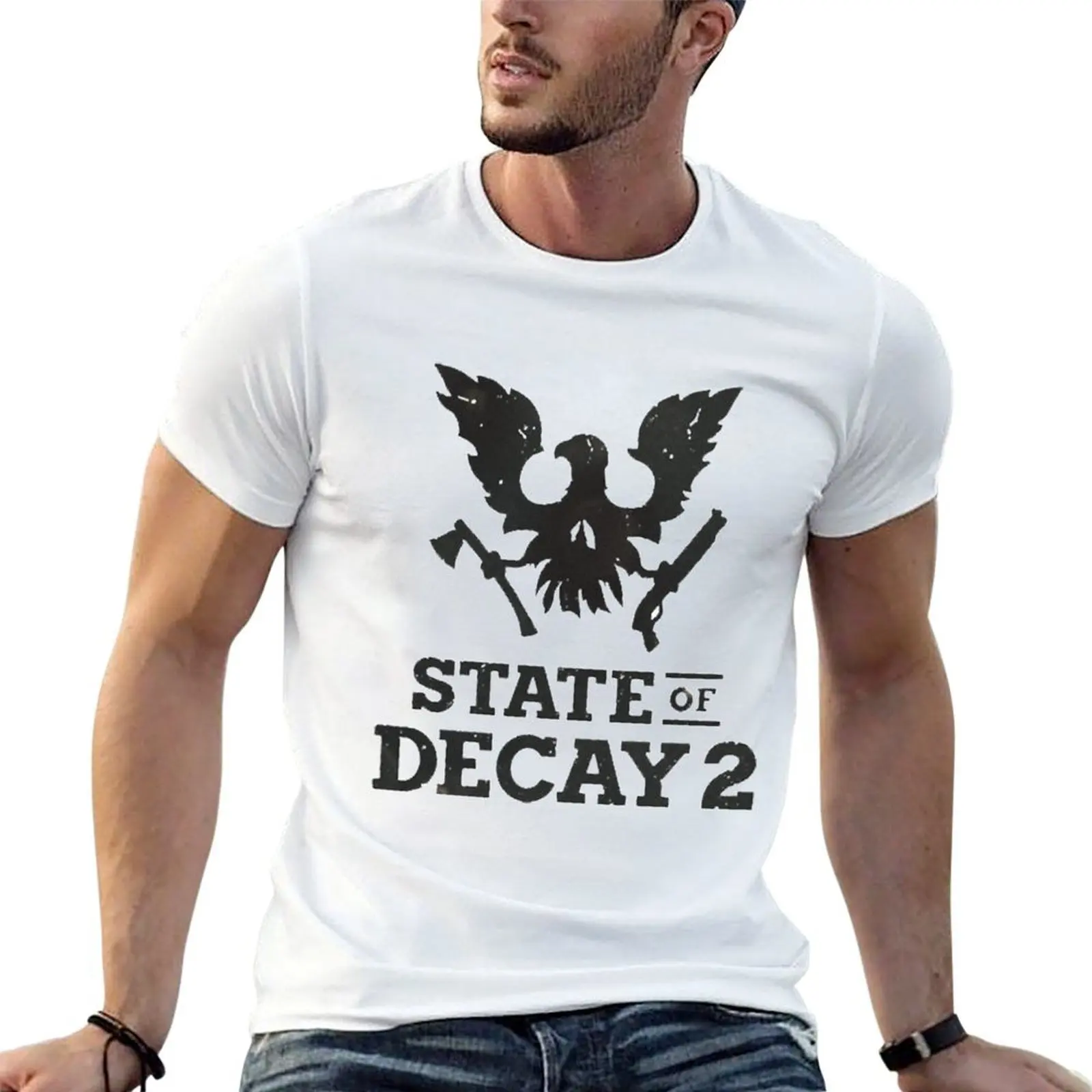 Camiseta masculina State of Decay 2, camiseta masculina de luxo, camisetas gráficas para homens, camiseta gráfica engraçada