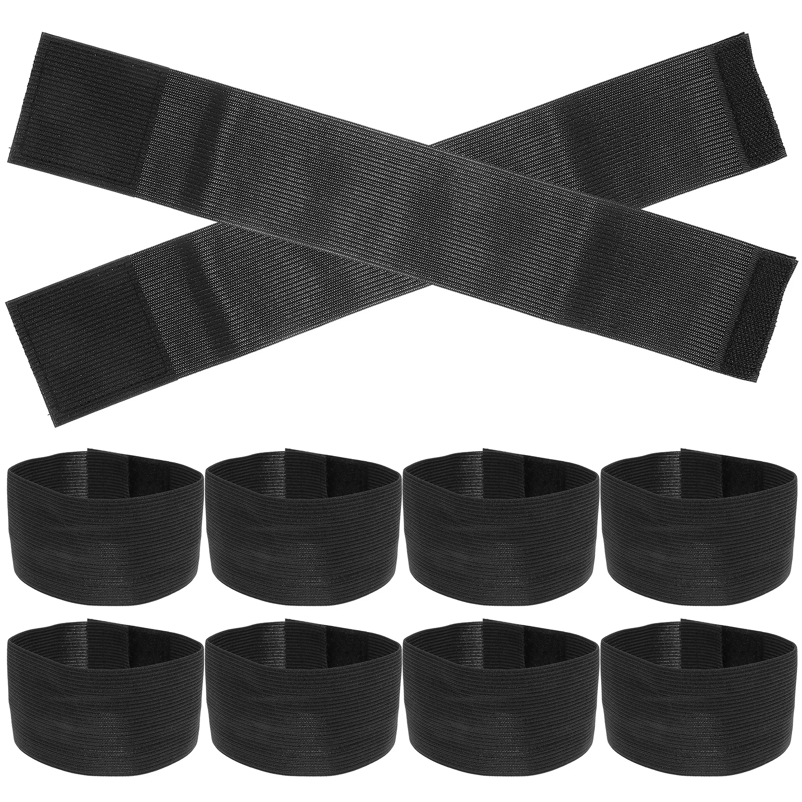 10 Pcs Mourning Bands Funeral Armbands Police Memorial Respect Football Elastic 10pcs (5*30cm ( Style)) Black Death