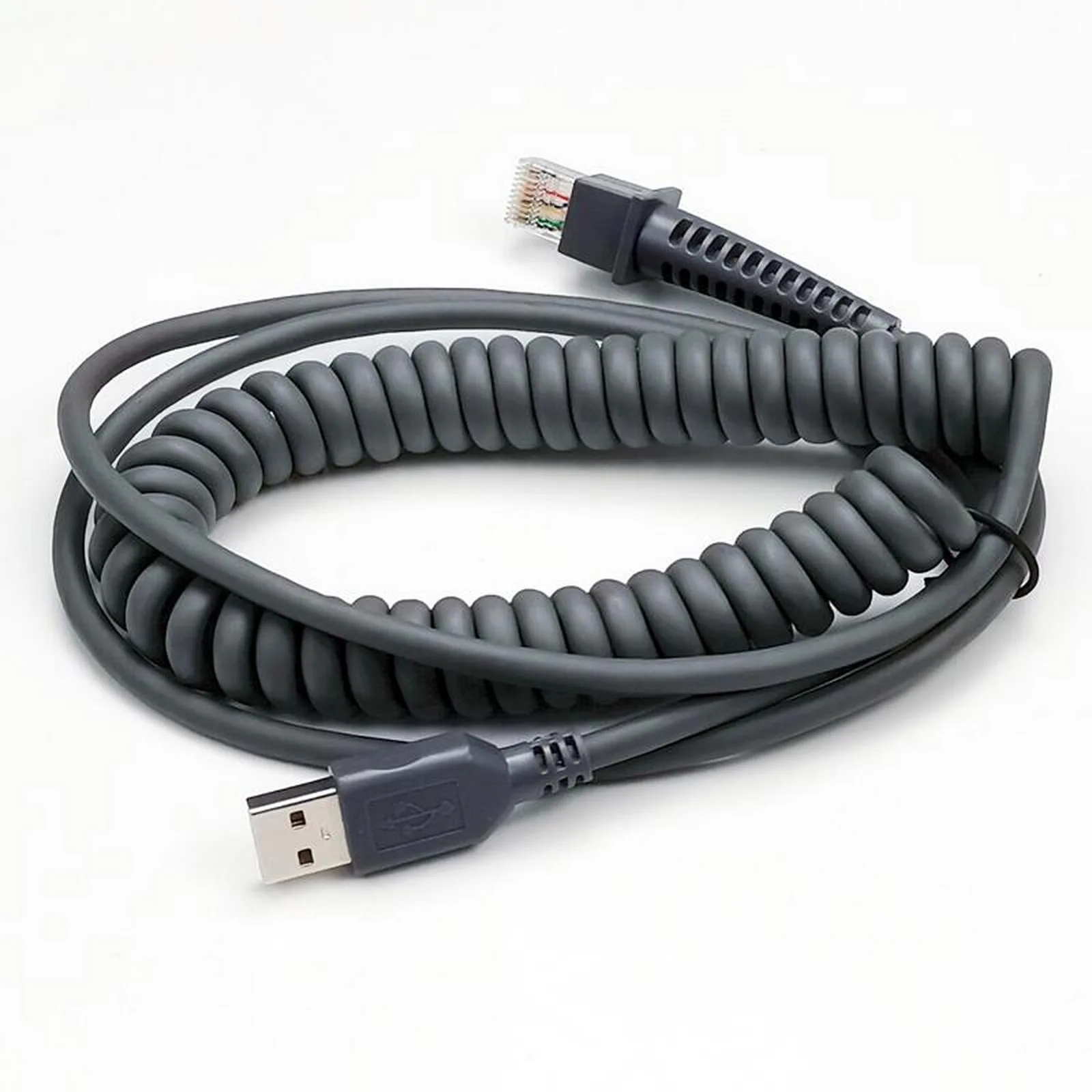 Sotesin Curly Cable USB Cable for Datalogic Barcode Scanner,  USB to RJ45 Cable, QD2430 QW2100 GPS4490 GD4430 GD4130