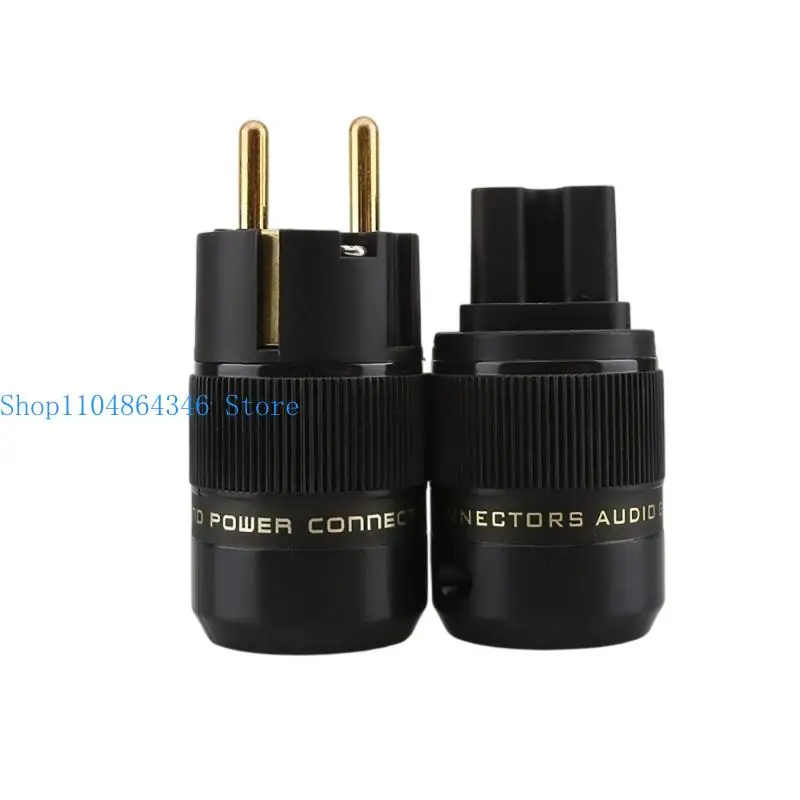 652F Gold Plated Power Plug for Audiophile Amplifiers and Tube Equipment