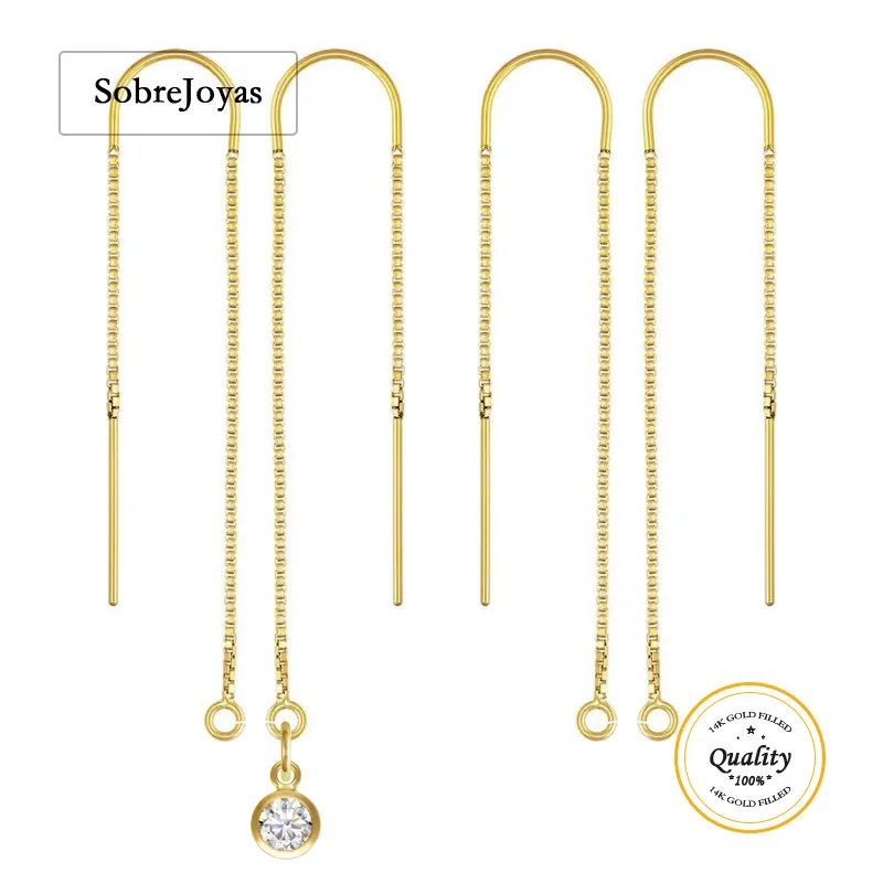 

Цепочка U-Threader Box, 14-каратное золото, заполненная цепочкой U-Threader Box Chain с кольцом, сделай сам, золотая проволока для ушей для изготовления ювелирных изделий, серьги-капли