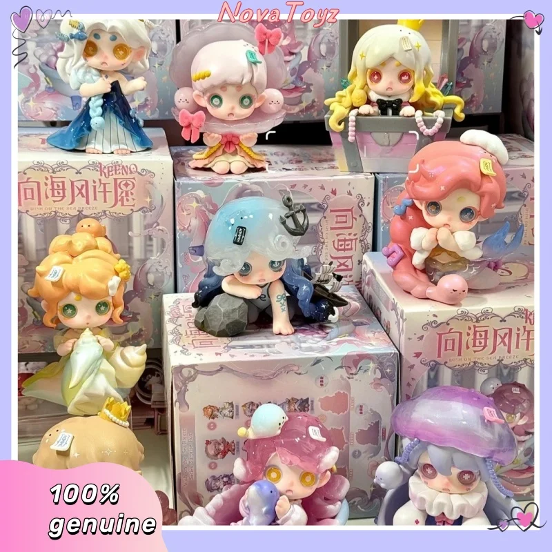 

Hot KEENO Wish On The Sea Breeze Series Blind Box Caja Ciega Action Figure Trendy Toy PVC Doll Desktop Decor Girls Birthday Gift