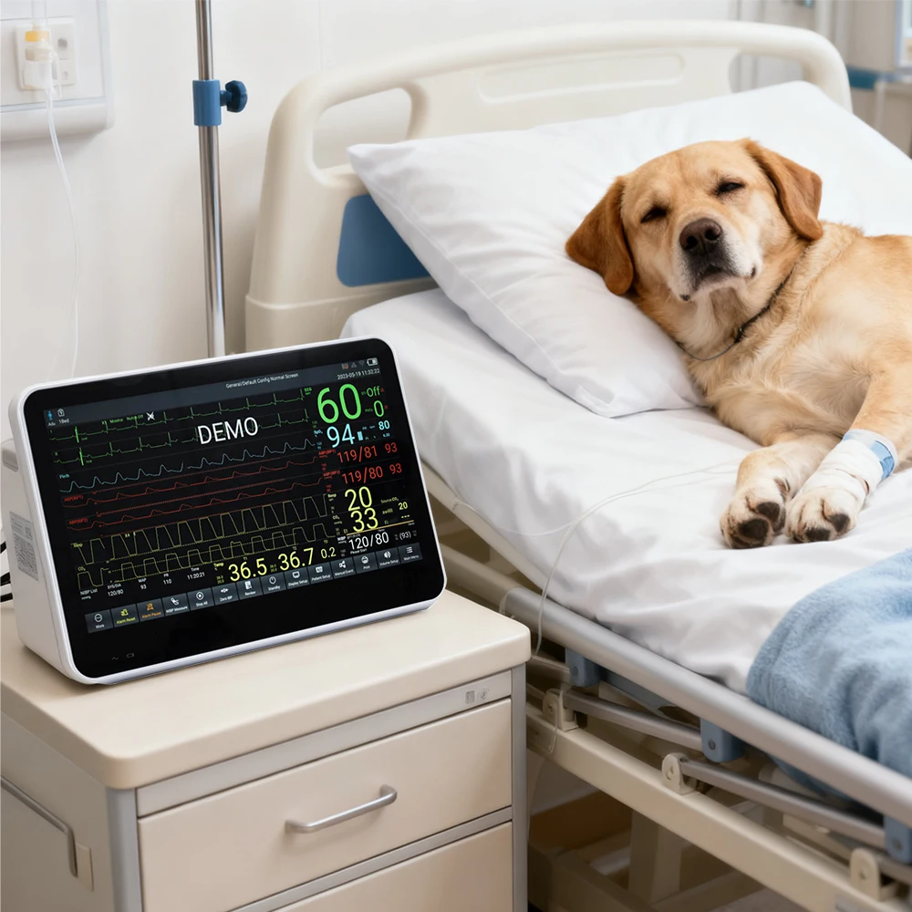 SAFVET Veterinary Multiparameter Patient Monitor Vital Signs Vet Pet Health Monitoring Devices