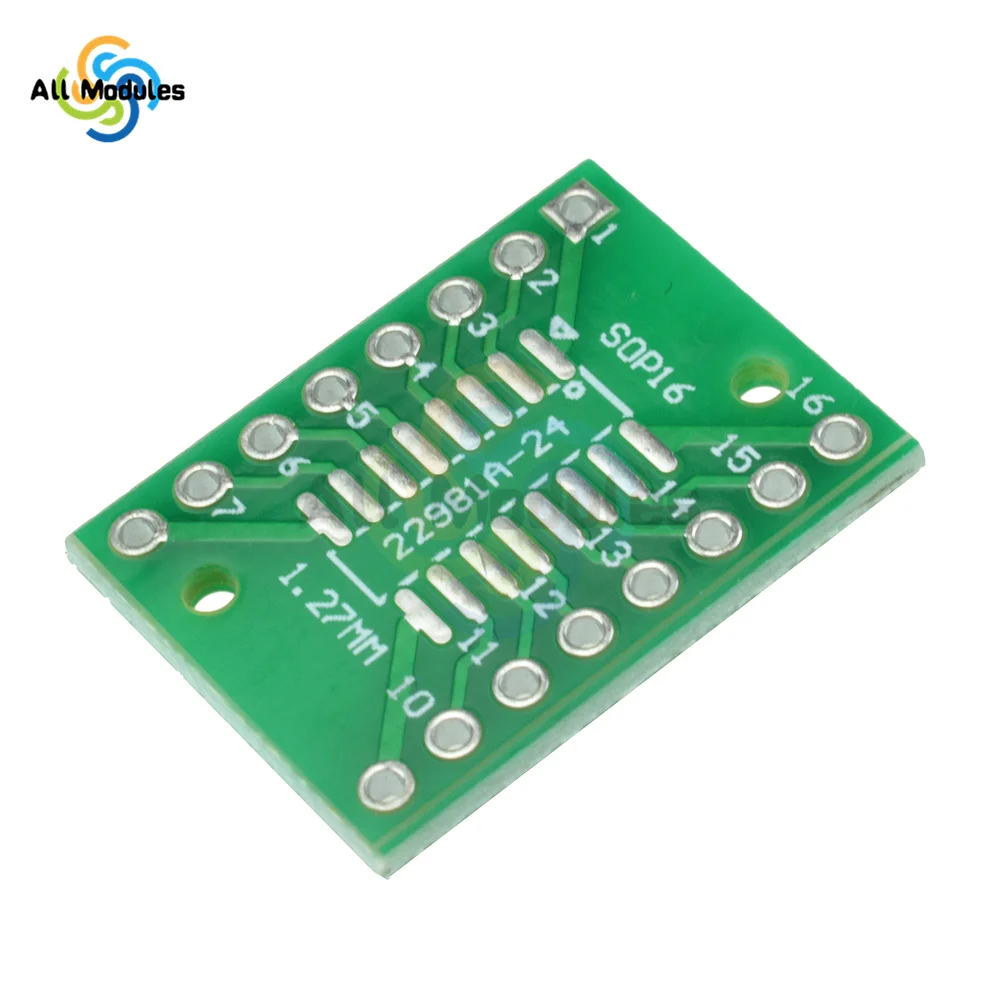 10PCS/Lot SOP16 SSOP16 TSSOP16 to DIP16 0.65/1.27mm IC Adapter Module PCB Board