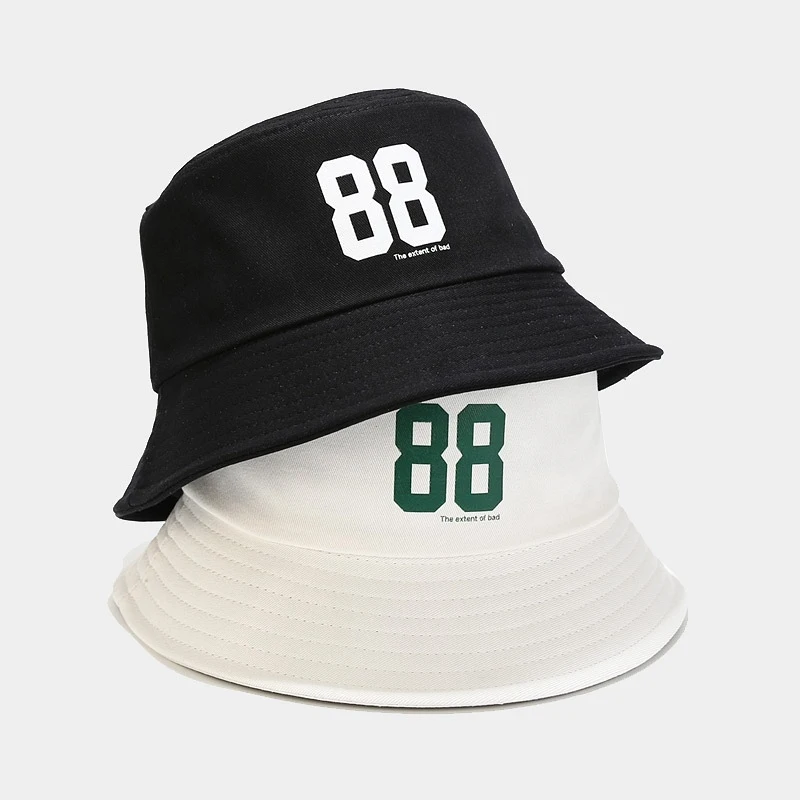 Fashion 88 Number Print Bucket Hat For Women Stylish Casual Sun Protection Fisherman Cap For Travel