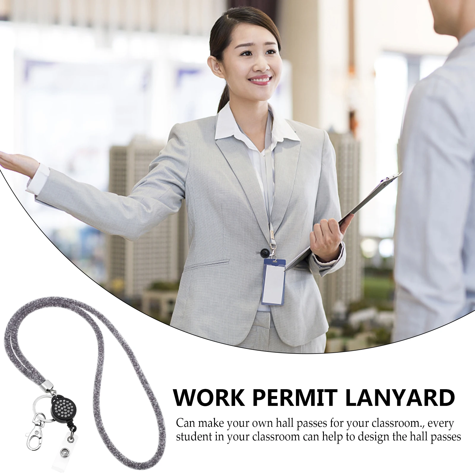 

Mobile Phone Chain Lanyard Id Card Holder String Key Chain Breakaway Resin Work Permit Badge Necklace Cell Phones Name Cards